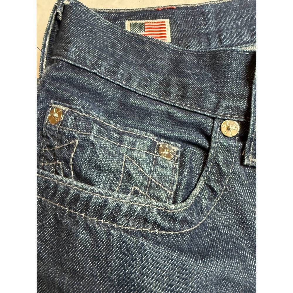 True Religion World Tour Bobby Mens Jeans Size 34x31 Dark Wash Denim - Picture 2 of 9